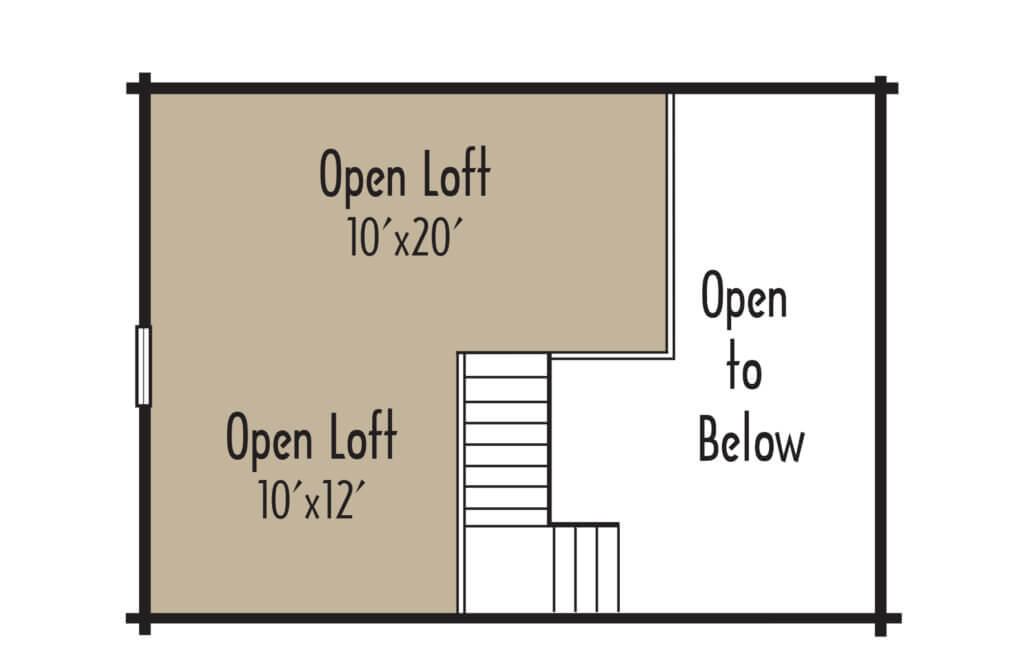 A floorplan of Cody's cabin, second floor